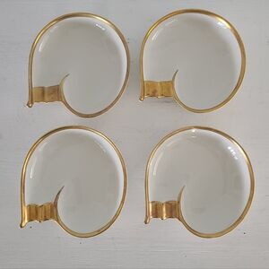 Set of 4 Individual Personal Edelstein Porcelain Ashtray